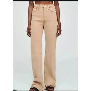 Re/Done Womens Khaki 90s High Rise Loose Fit Denim, Size 31